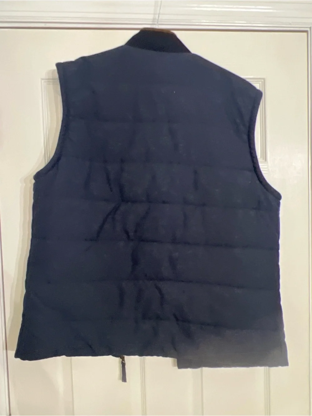H&M Men's Quilted Puffer Vest Heather Blue Brown Lined Size US 44R (EU 54) Large